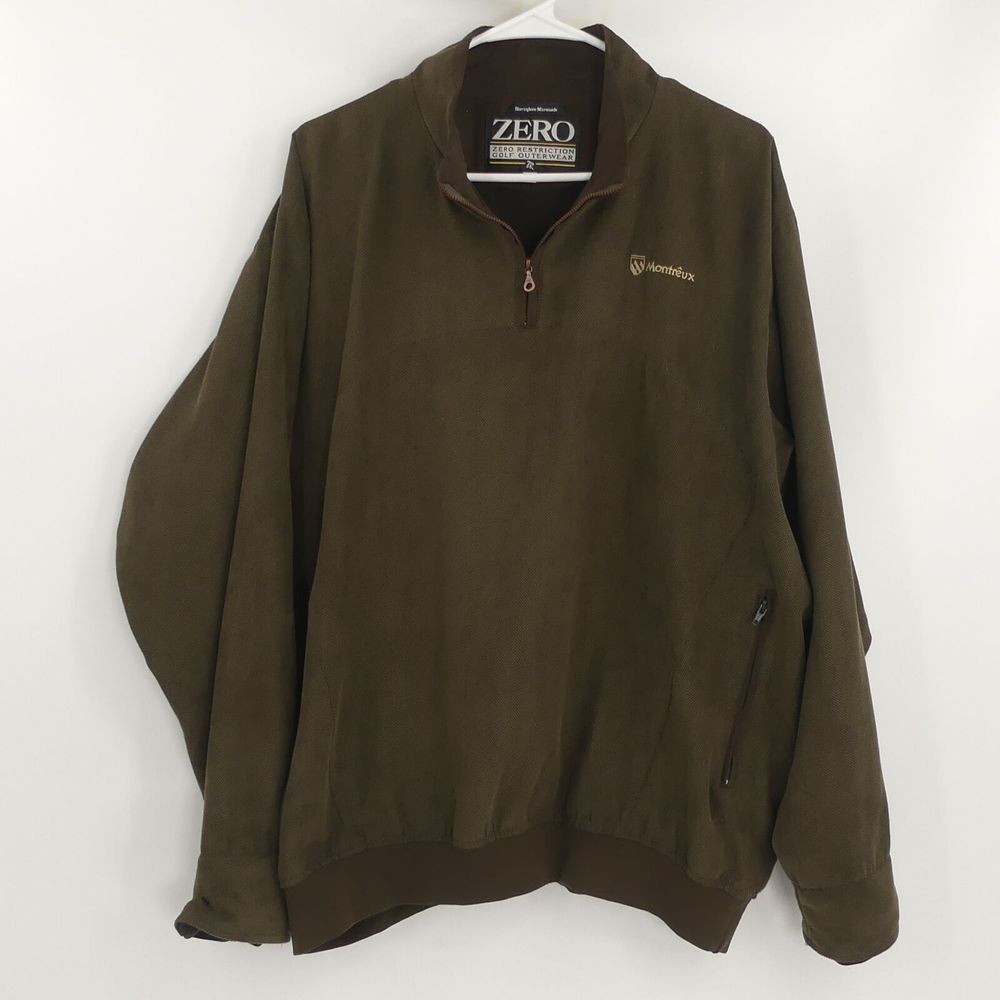Zero‎ Restriction Golf Outerwear Herringbone Microsuede Pullover Men's Large L